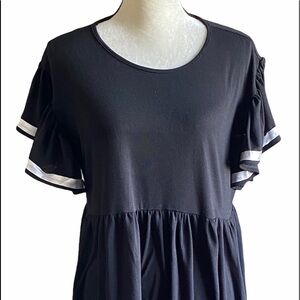 OUSI MENGSHA-NWOT-BLACK BABYDOLL TOP